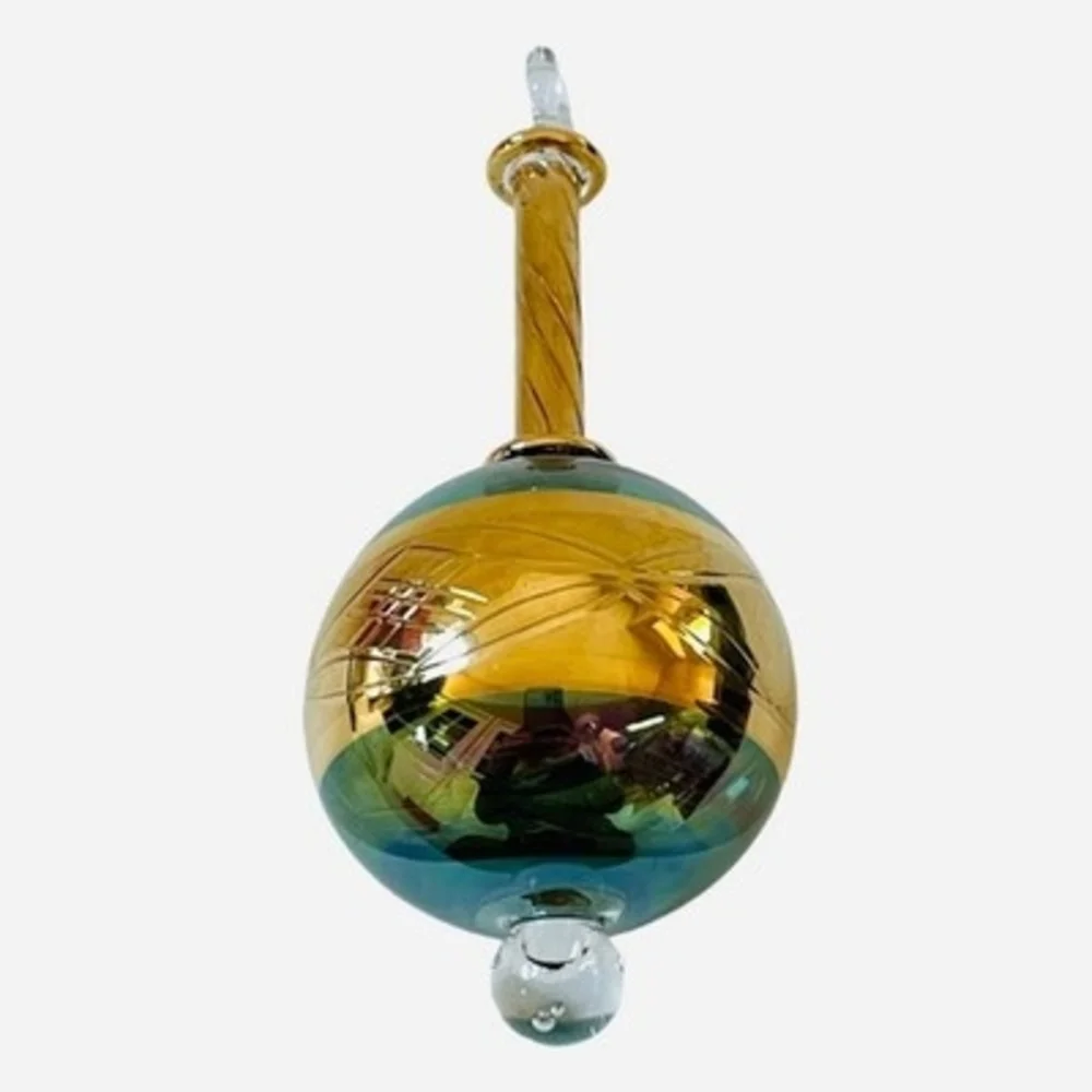Egyptian Teardrop Glass Ball Christmas Ornament 6.5